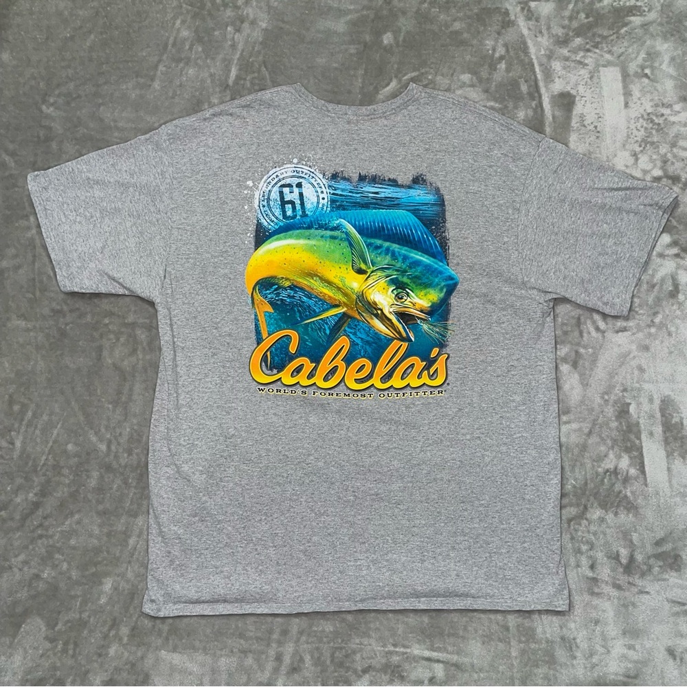 Cabela’s Gray Graphic Tees 2XL Duo Pack Fish Graphic Shirt Deer Outdoor - Picture 2 of 15